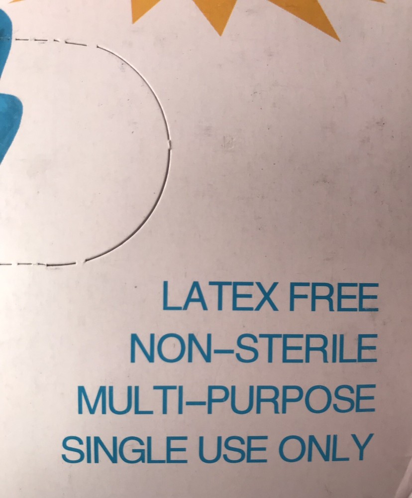 Blue vinil/nitrile blend gloves