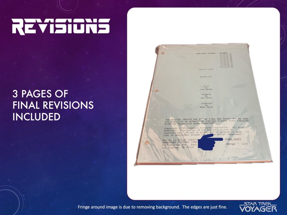 Star Trek Voyager Script S06E19 Genuine & Original! +Final Draft Revisions +COA