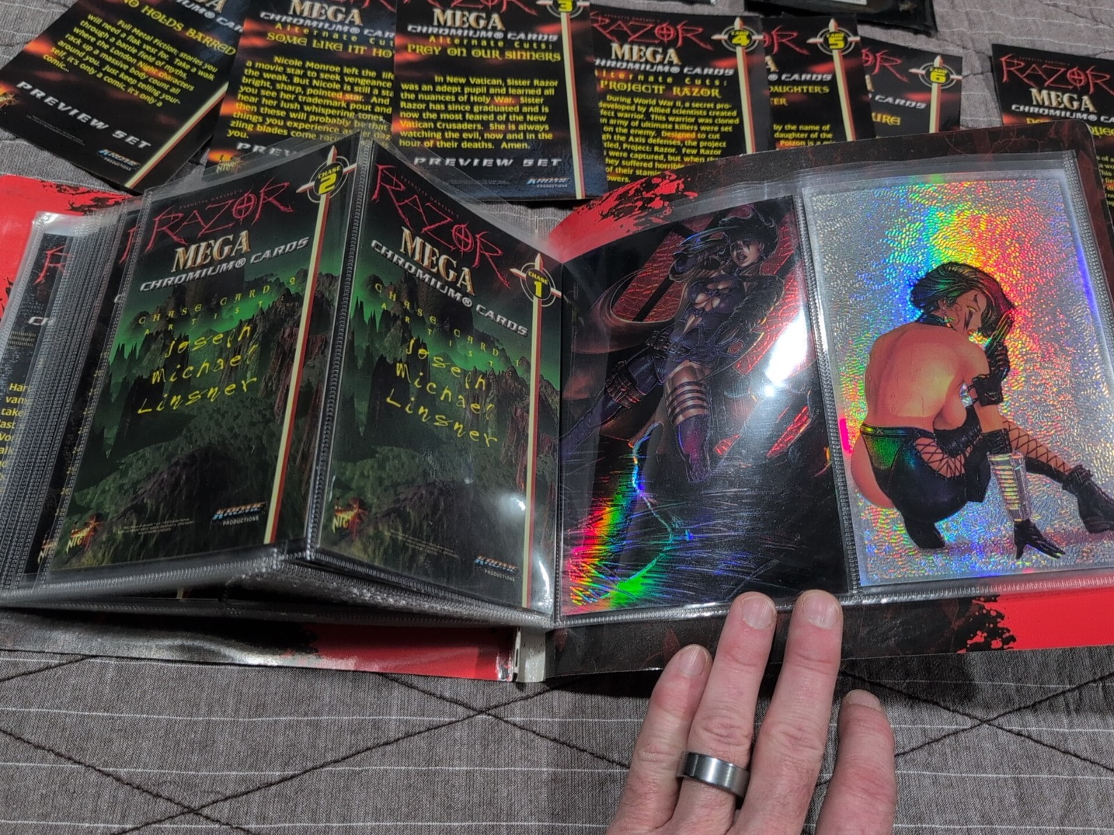 Everette Hartsoe's RAZOR Mega Chromium Card Complete Set w/binder/Chase/Preview