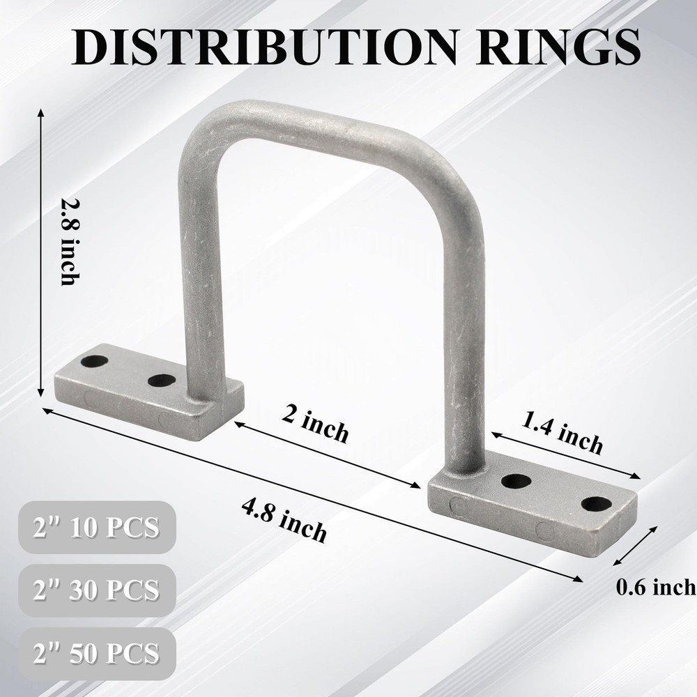 30 Pcs Cable Management D Ring - 2 Inch D Ring Aluminum Cable Distribution Ri...