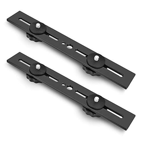 8" Dual Camera Mount Extension Bar, Flash Bracket with 1/4" Screw, Tripod Mount
