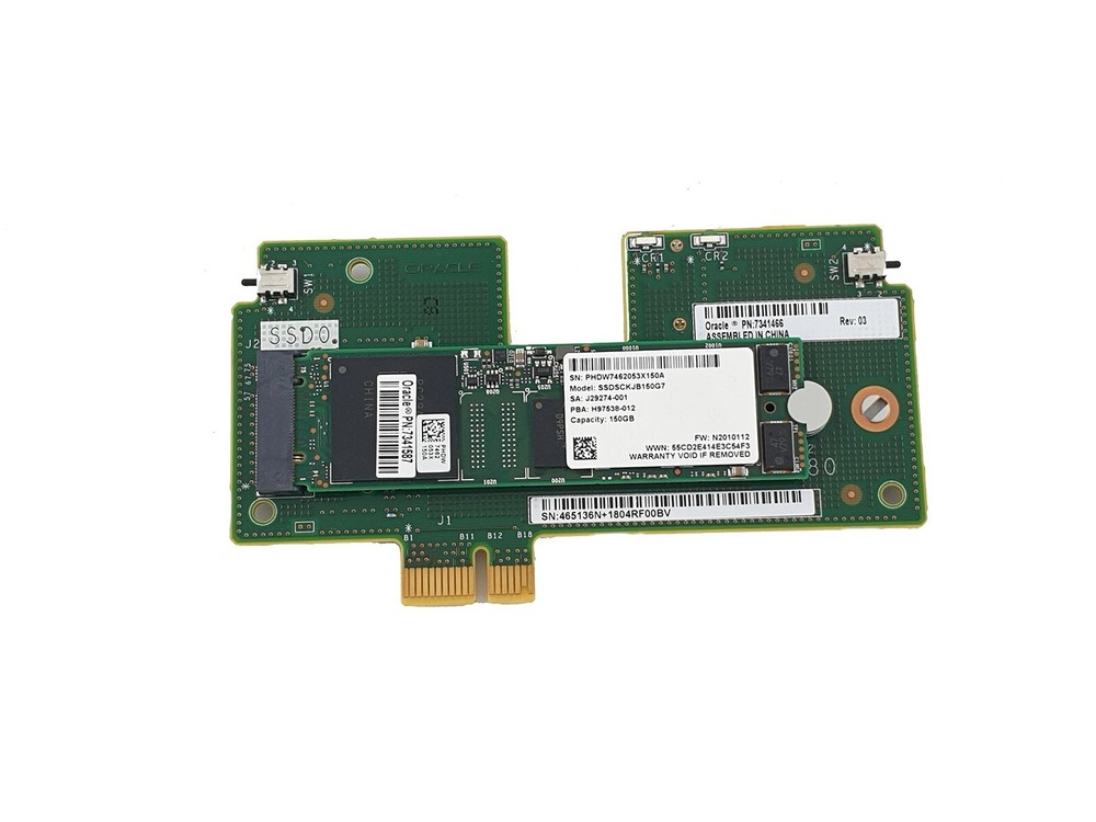 Oracle 7341466 M.2 Form Factor Riser Assembly + Oracle 7341587 150GB M.2 SSD
