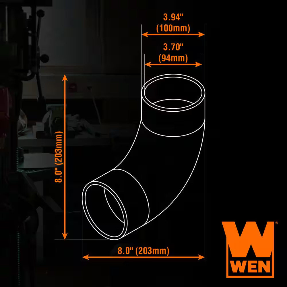 4 In. Elbow Connection Adapter for Dust Collection Systems