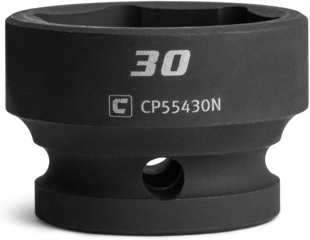 30 mm Stubby Impact Socket, 1/2 in. Drive, 6-Point, Metric