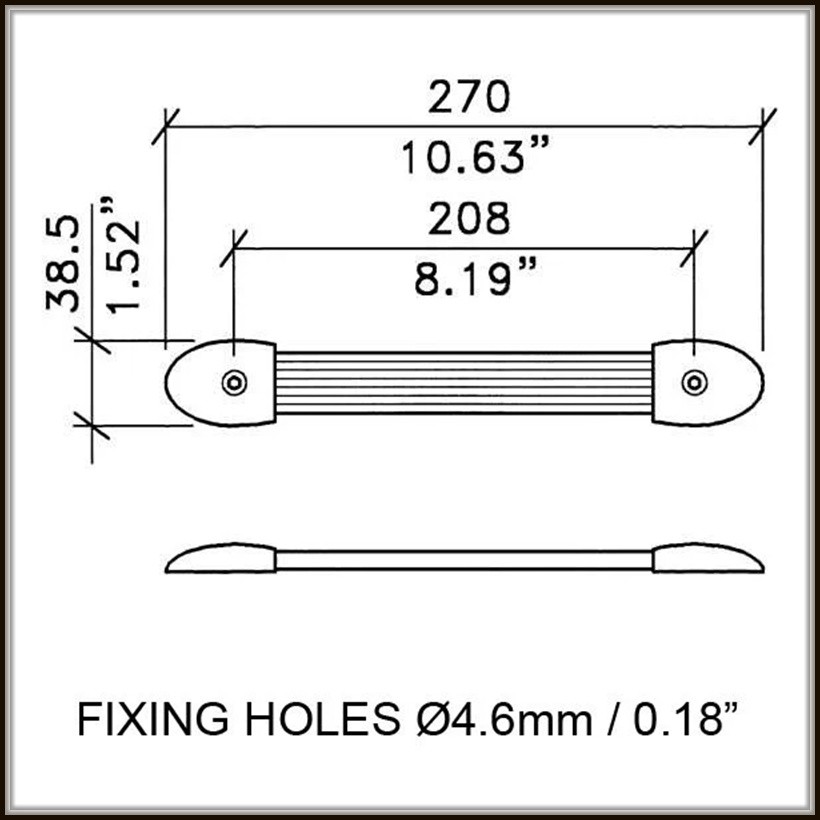 Penn H1009/01 strap handle with black plastic end caps