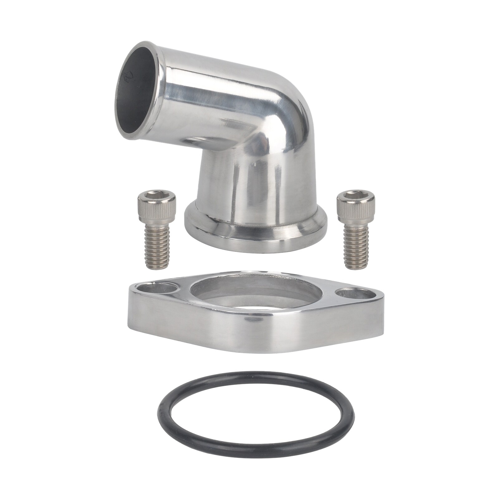 For SBC BBC Chevy 327 350 400 Polished 15° Swivel Water Neck Thermostat Housing