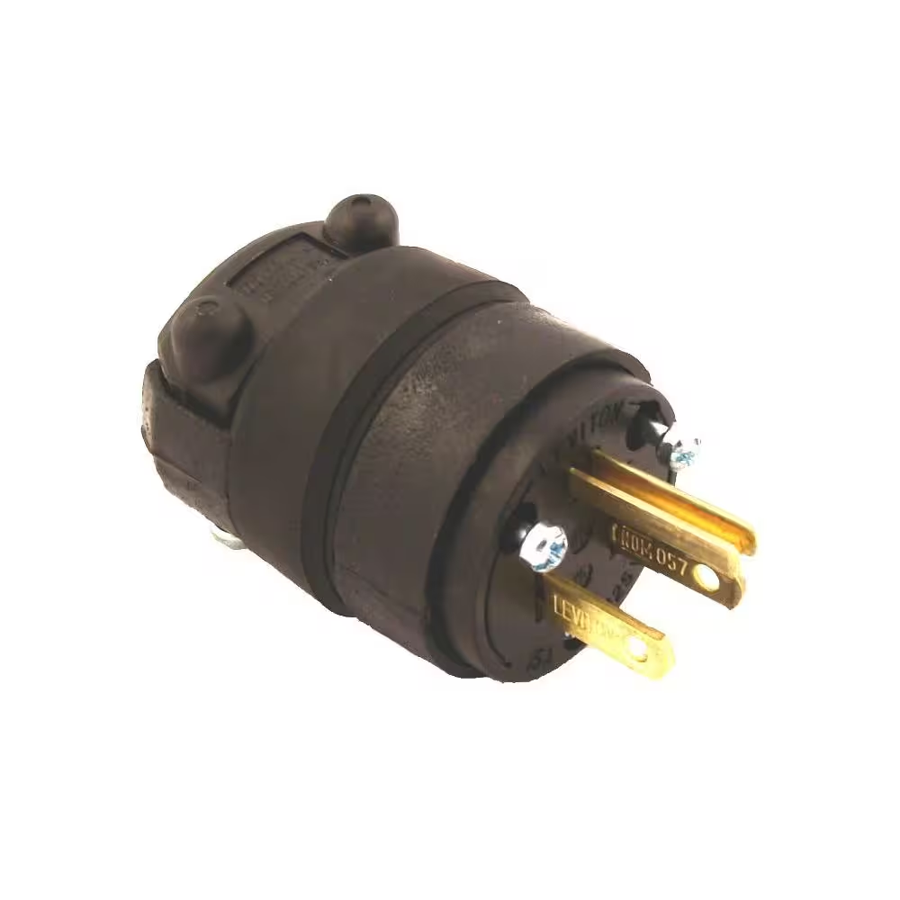 15 Amp 125-Volt Rubber Grounding Plug