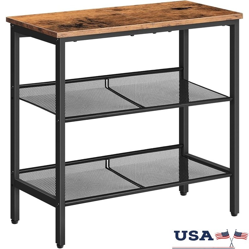 Stylish End Table Adjustable Mesh Shelf Multifunctional Side Table Small Spaces