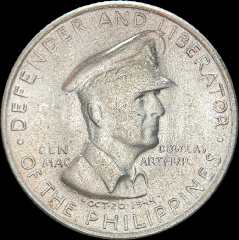 PHILIPPINES. 1947, 50 Centavos, Silver - Gen MacArthur, 13