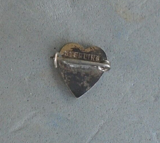 WWII sterling son in service pin, heart shaped