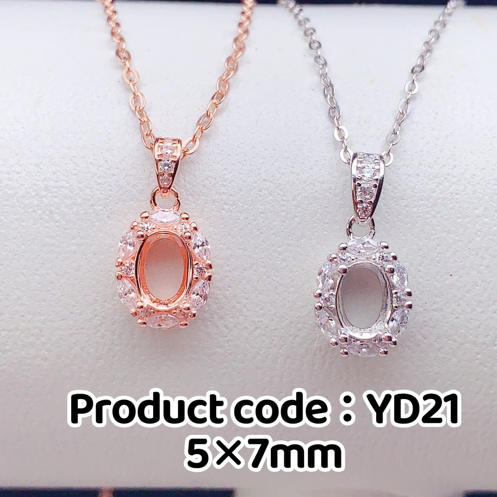 Silver 925 pendant empty setting, DIY blank setting YD21