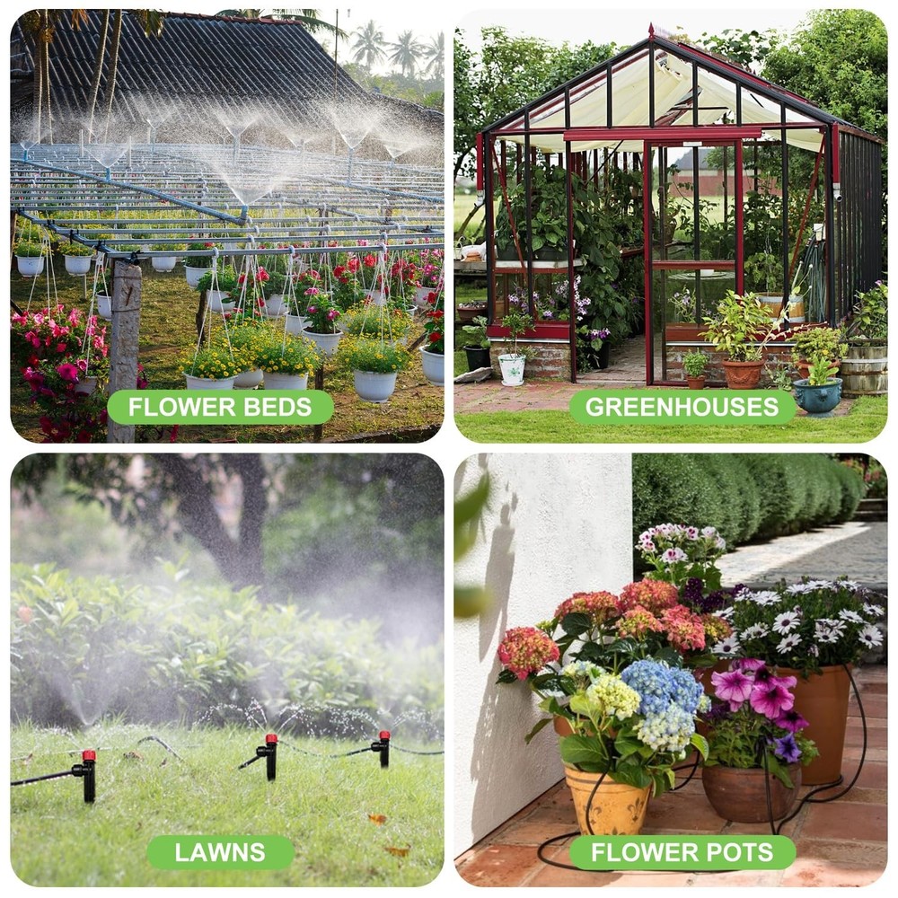 230FT Drip Irrigation System with 40 Adjustable Nozzles for Efficient Watering