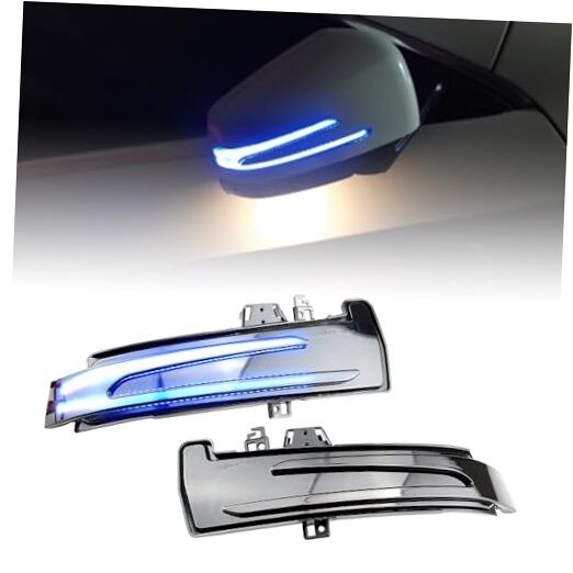 2pcs Dynamic Sequential Blink Compatible with Be-nz W204 CLA A B C Blue+Yellow