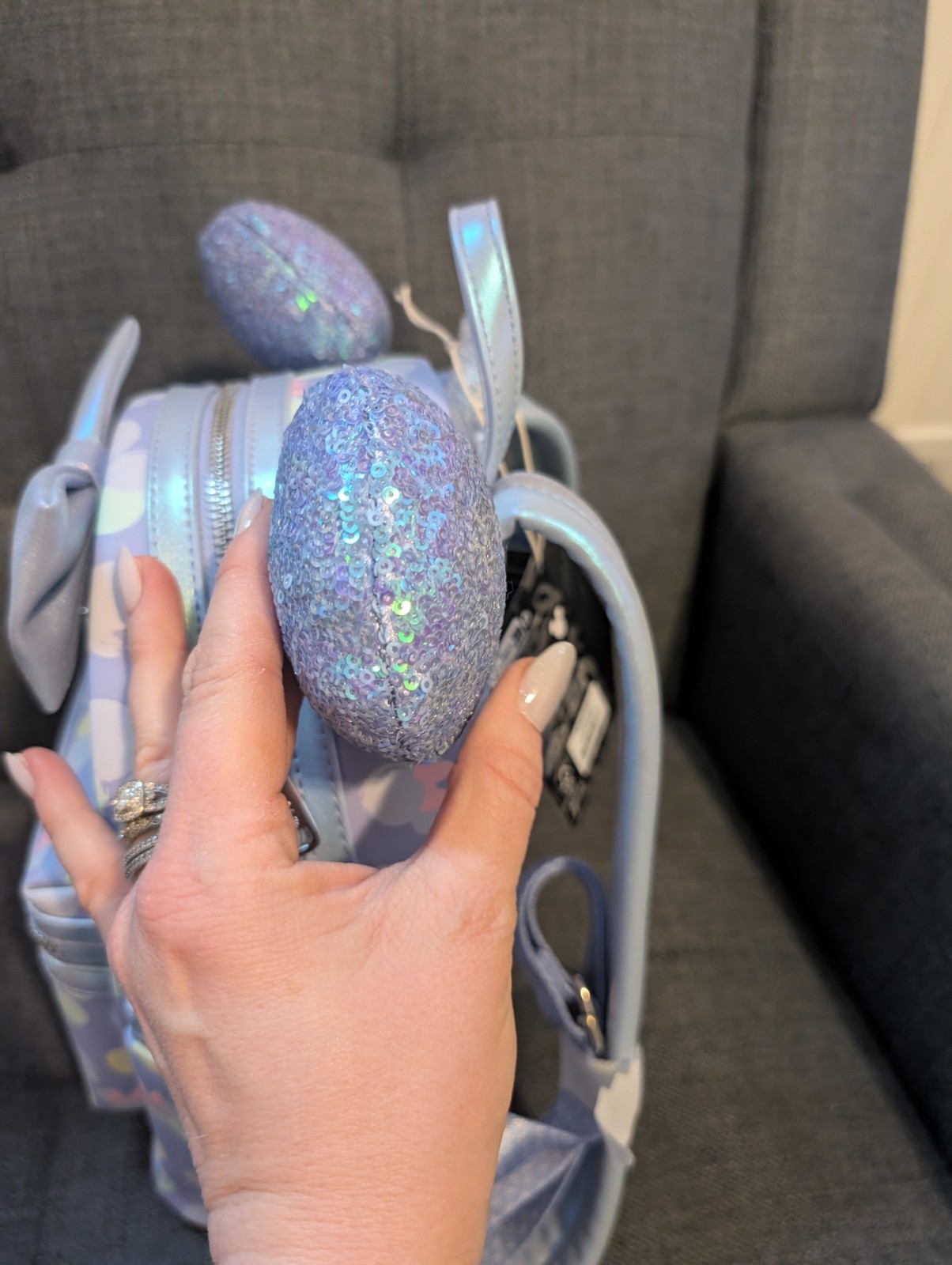 Minnie Mouse Exclusive Iridescent All-Over Print Sequin Ear Mini Backpack