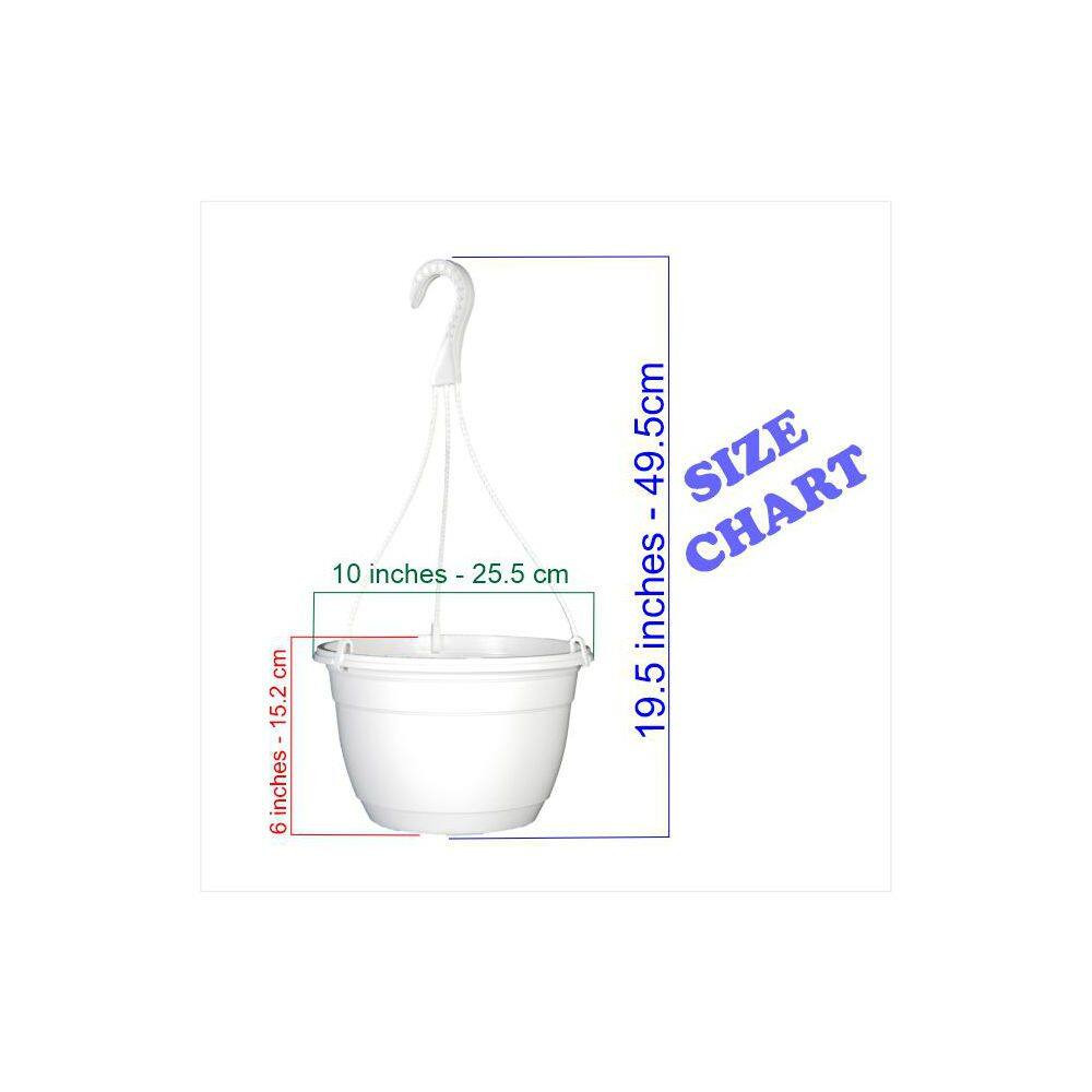 10 In. Dia White Plastic Hanging Basket (3-Pack)
