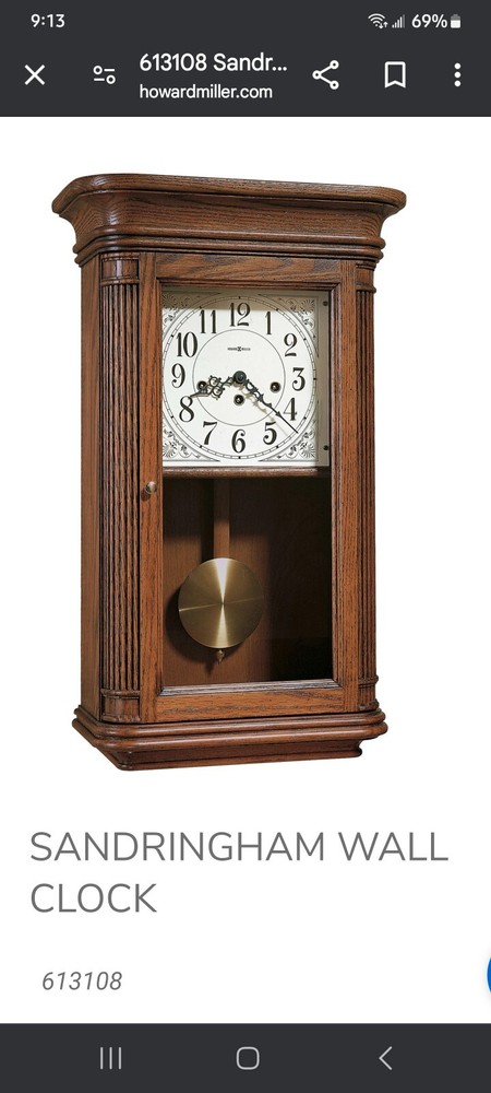 Sandringham Wall Clock Oak Front Door With Glass Replacement Part.