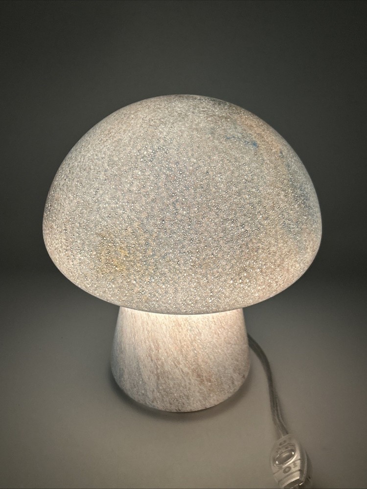 Celestial Inspired Mushroom Glass Table Lamp Whimsical Boho Rounded Top -EUC