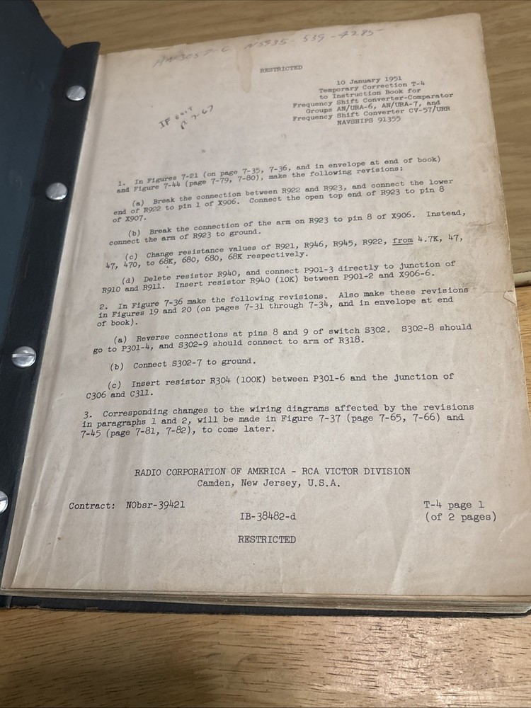 Navy Instruction Book Frequency Shift Converter-comparator Group Manual