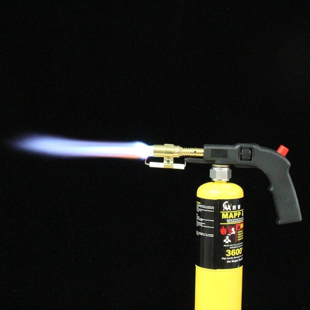 Self-Igniting Brass Propane Torch Nozzle - Comfort Handle for Easy Use