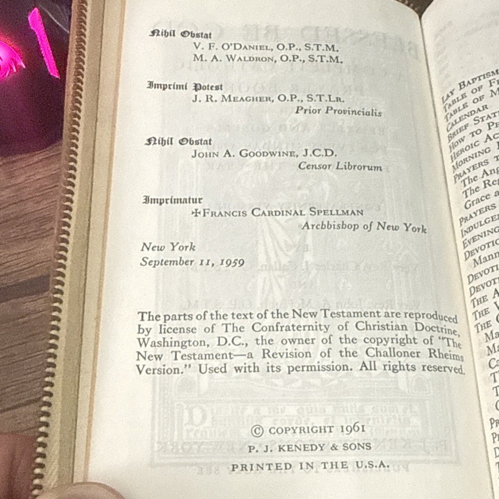 “Blessed Be God: A Complete Catholic Prayer Book | 1961 |