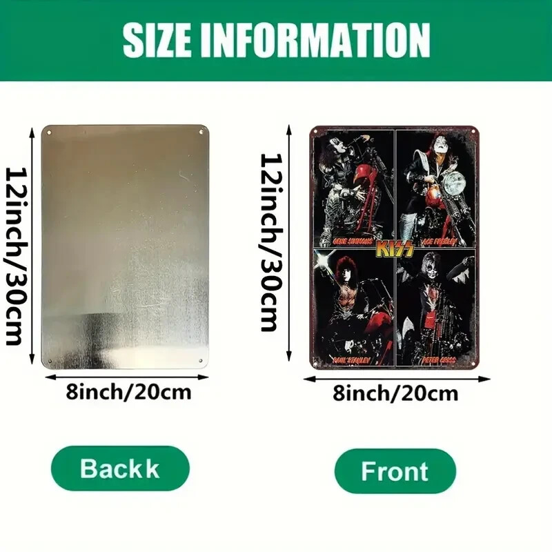 KISS Metal Sign, 8x12 inches Aluminum Wall Art,NEW