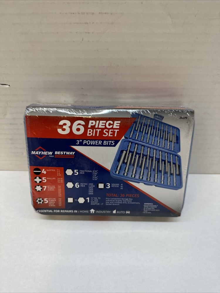Mayhew Bestway Tools B24379 Screwdriver Bit Set, 36-Piece