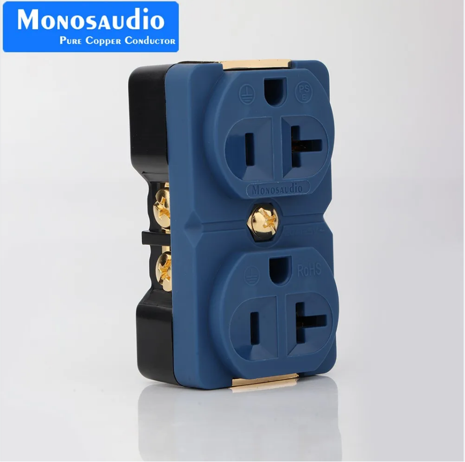 Monosaudio 20A Pure Copper Socket US Receptacles Wall Duplex Distributor Outlets