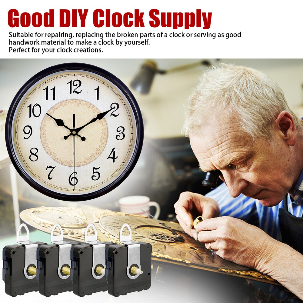 4PCS Wall Quartz Clock Movement Mechanism DIY Replacement Repair Tool Part Kit