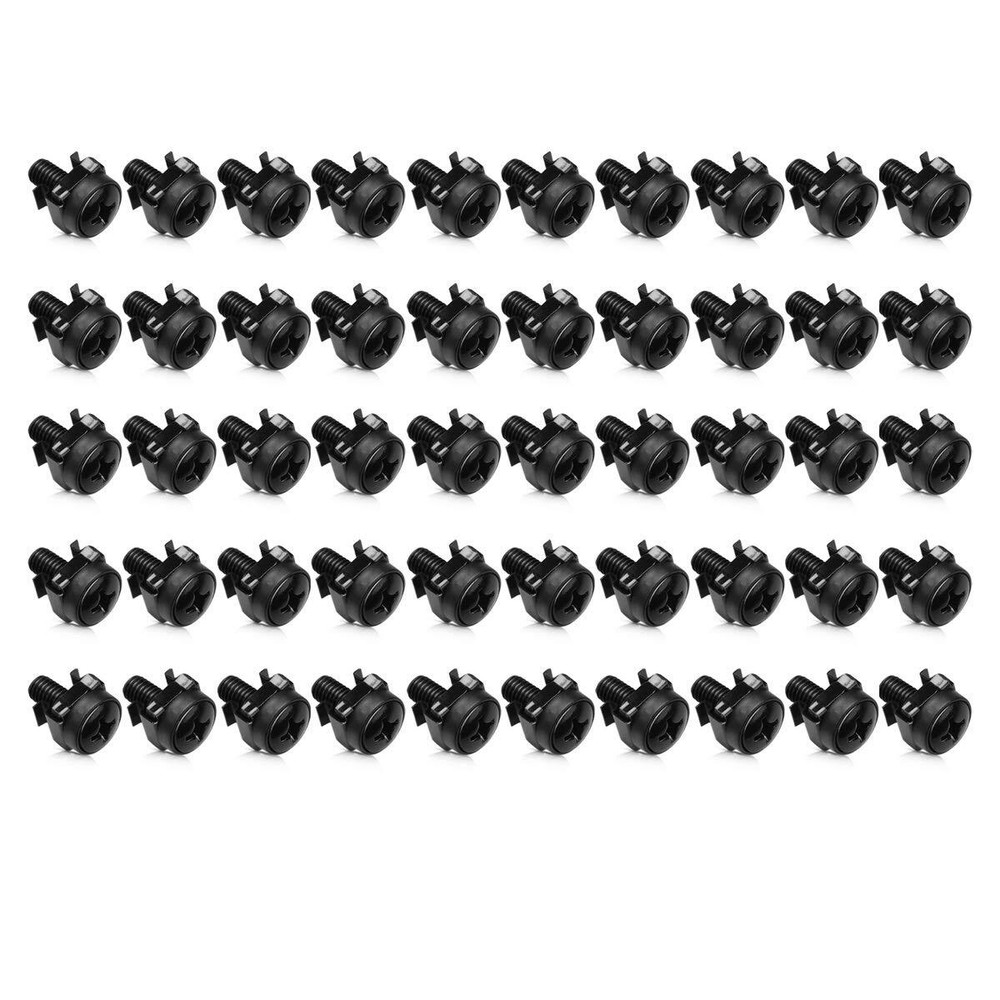 50 Pack M6 Cage Nuts Bolts and Washers Kit - For Patch Panel Rack Mount Equip...