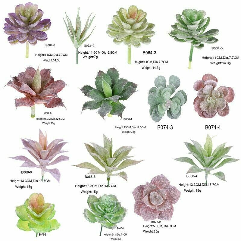 Artificial Color Succulent Plants Unpotted Fake Lotus Plant Home Decor 18 Pcs/PK