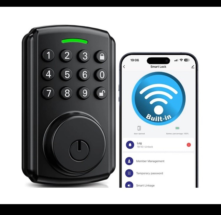 Built-in WiFi Keyless Entry Door Lock with Keypad / App Remote Control 🪧