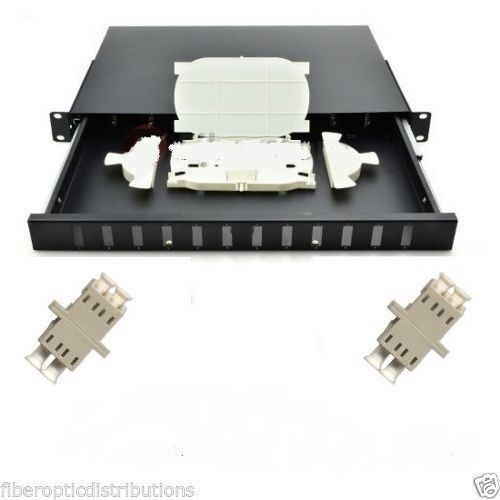 Fiber Optic Patch Panel,1U,Rackmount,12 Port Loaded LC Duplex MM