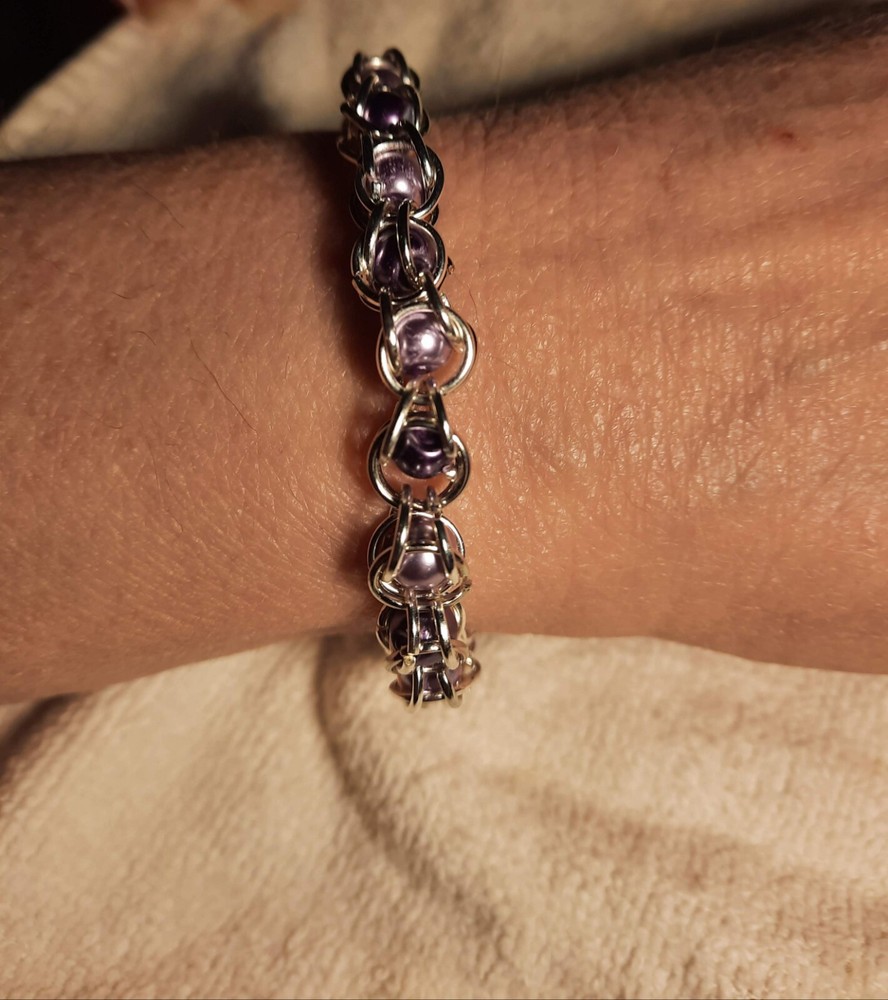 Handmade Caged Bead Bracelet 6-7 Chainmail
