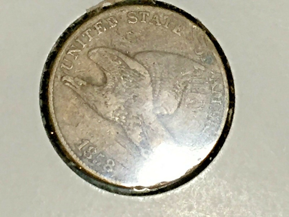 1858 1C Small Letters Flying Eagle Cent XF (Corroded) coin