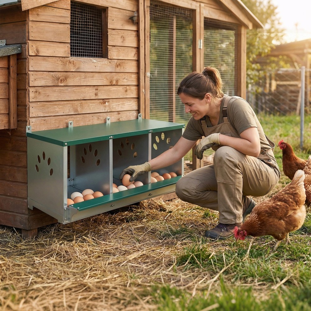 Metal Nesting Boxes for Chicken 3 Compartment Nesting Box Galvanized Steel