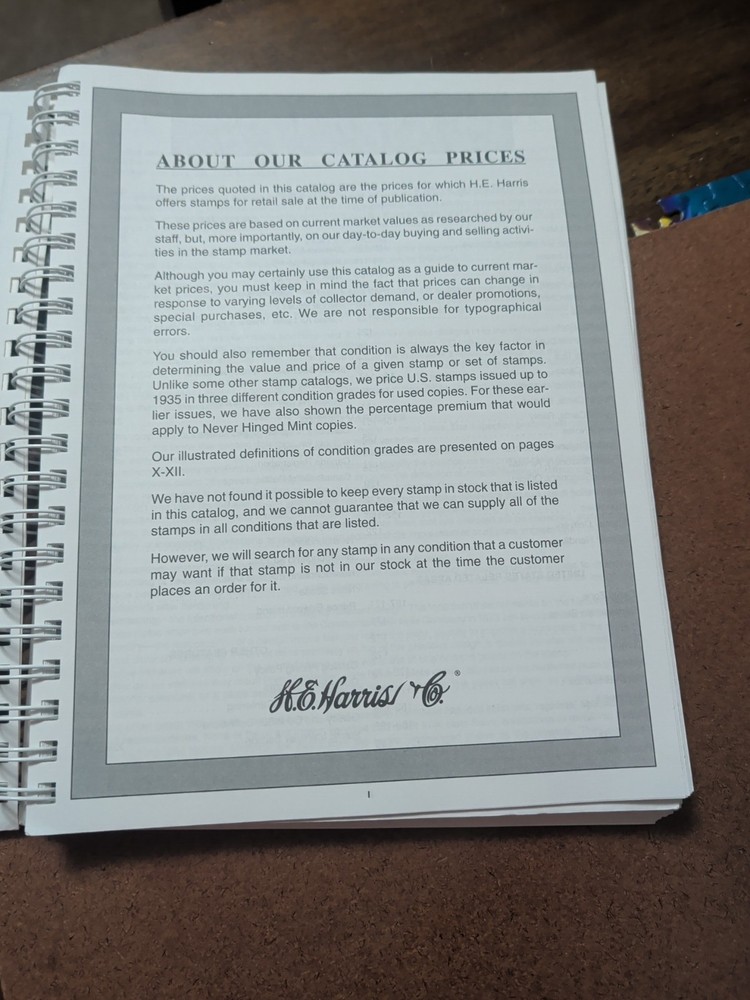 1999 H. E. Harris US/BNA Stamp Catalog,