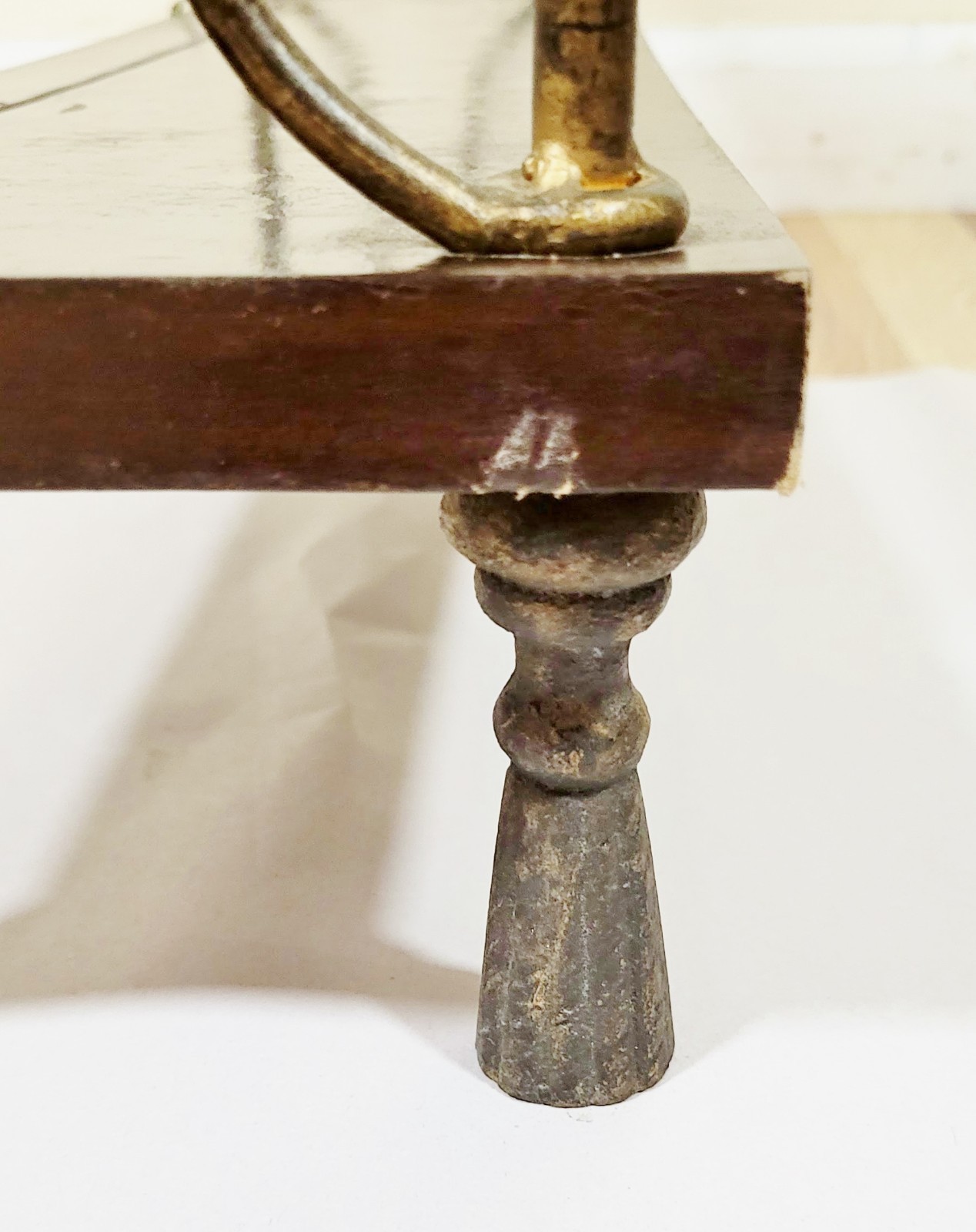 Vintage Mid-Century MODERN Rope & Tassel BRONZE Display Wall ETAGERE Bookshelf