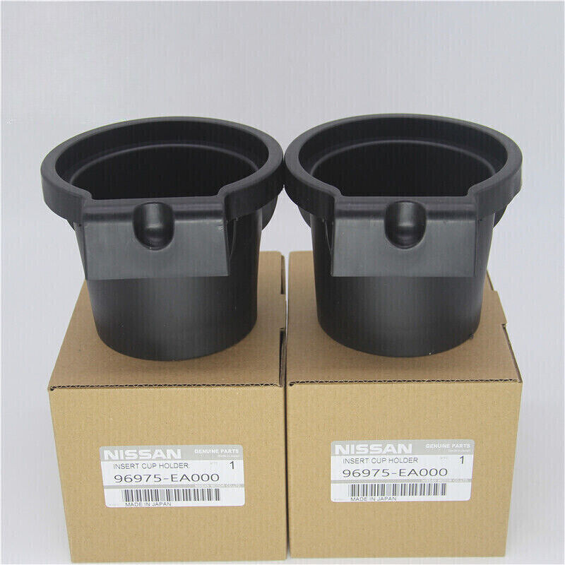 Nissan Frontier Xterra Black Cup Holder Insert Liners Set of 2