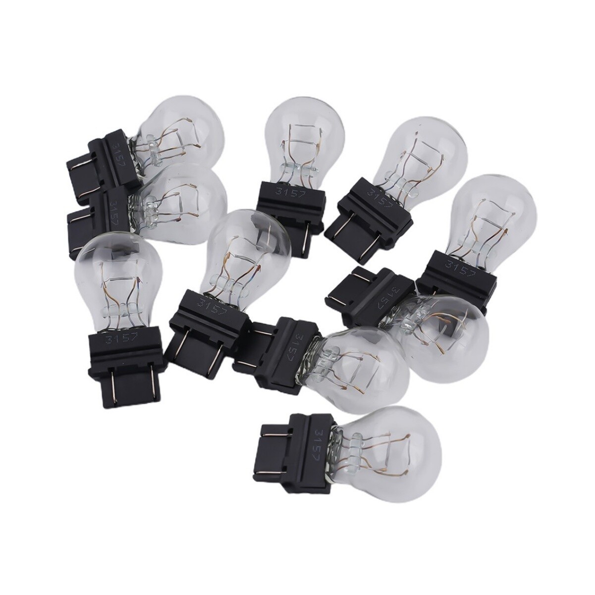 10 Pack Clear Tail Signal Brake Light Bulb Lamp 3157 USA