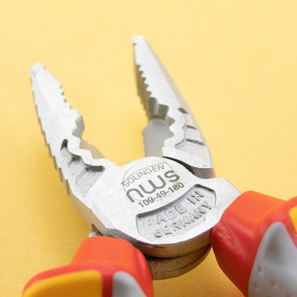 NWS 7" High Leverage Combination Pliers CombiMax VDE - Matte Chromium - SoftGrip