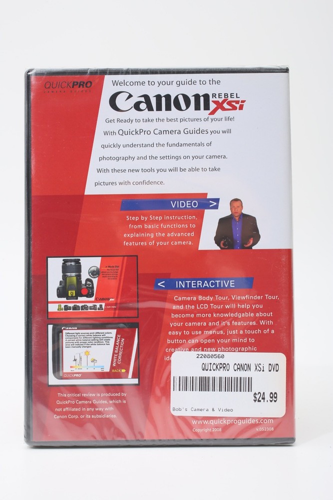 QuickPro Camera Guides Canon Rebel XSi Interactive DVD Tutorial Instruction++NEW