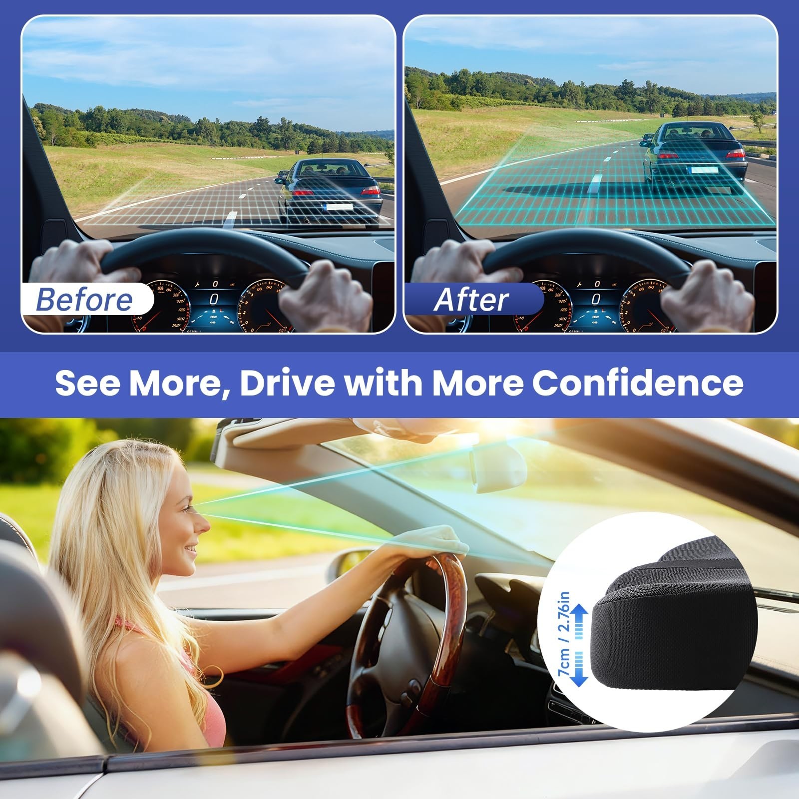 Long Truck Seat Cushion Car Seat Cushion for Car Seat Driver Truck Driver for...