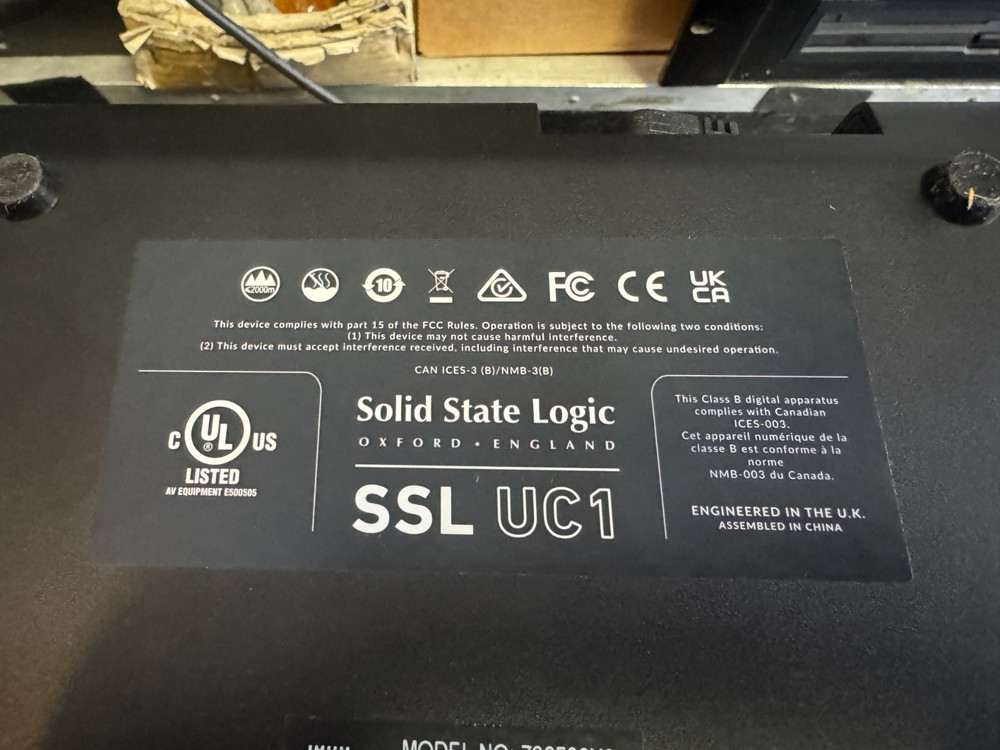 Solid State Logic UC1 Channel Strip Bus Compressor Control Surface ARMENS