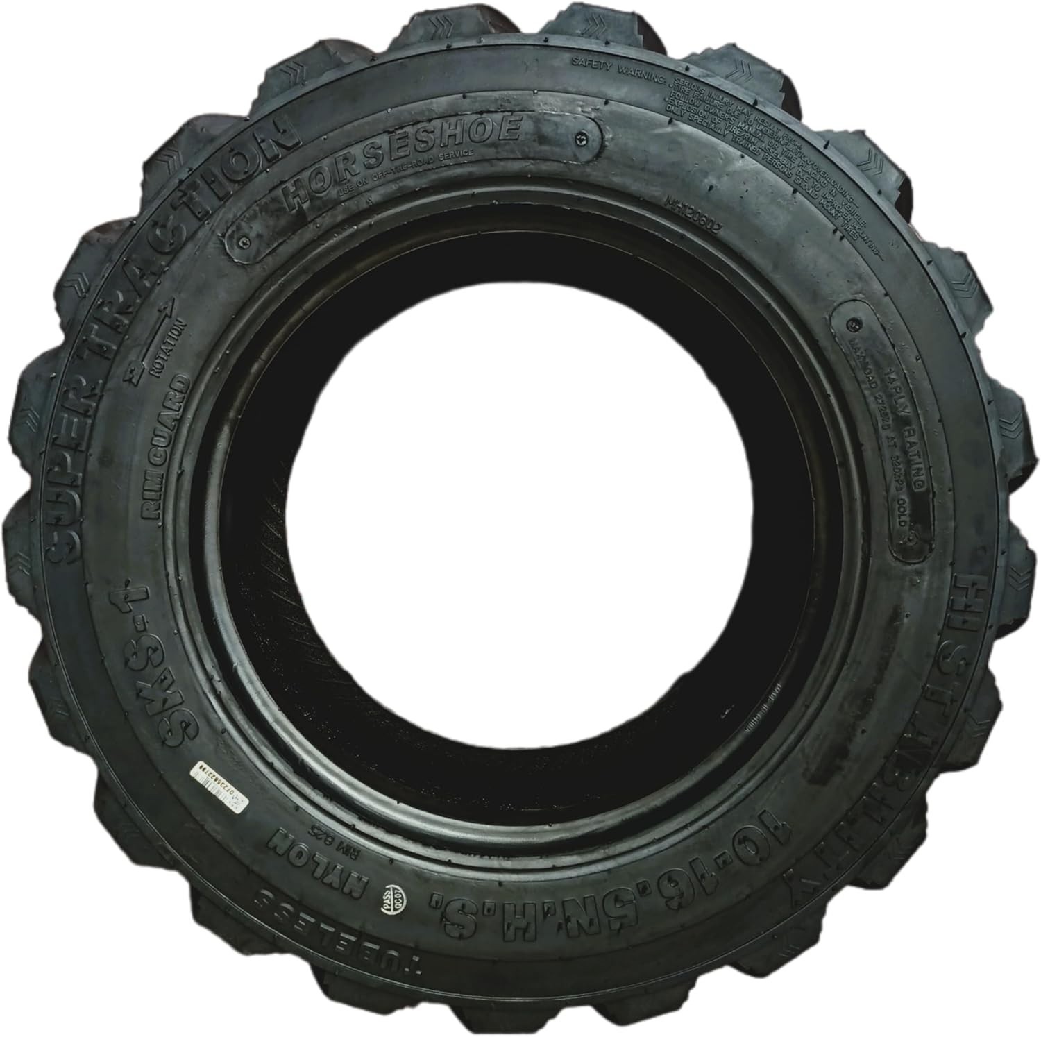 2 12-16.5 14PR Skid Steer Tires HAFLINGER TRAC-KING Heavy Duty Rim Guard 12x16.5