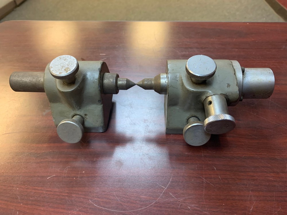 3.25" swing centers , one pair / set for optical comparator part staging