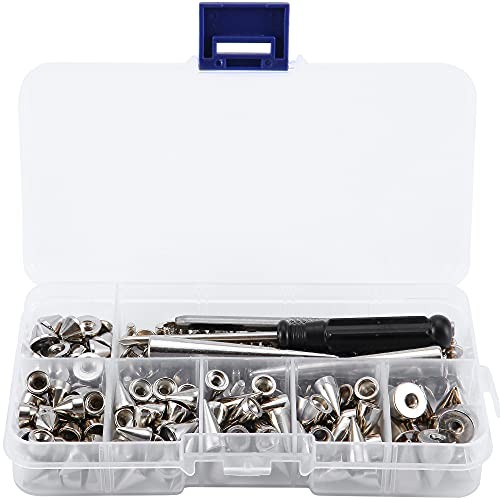 135 Sets Mixed Shape Spikes and Studs Assorted Sizes Cone Spikes Mixed 135Pcs