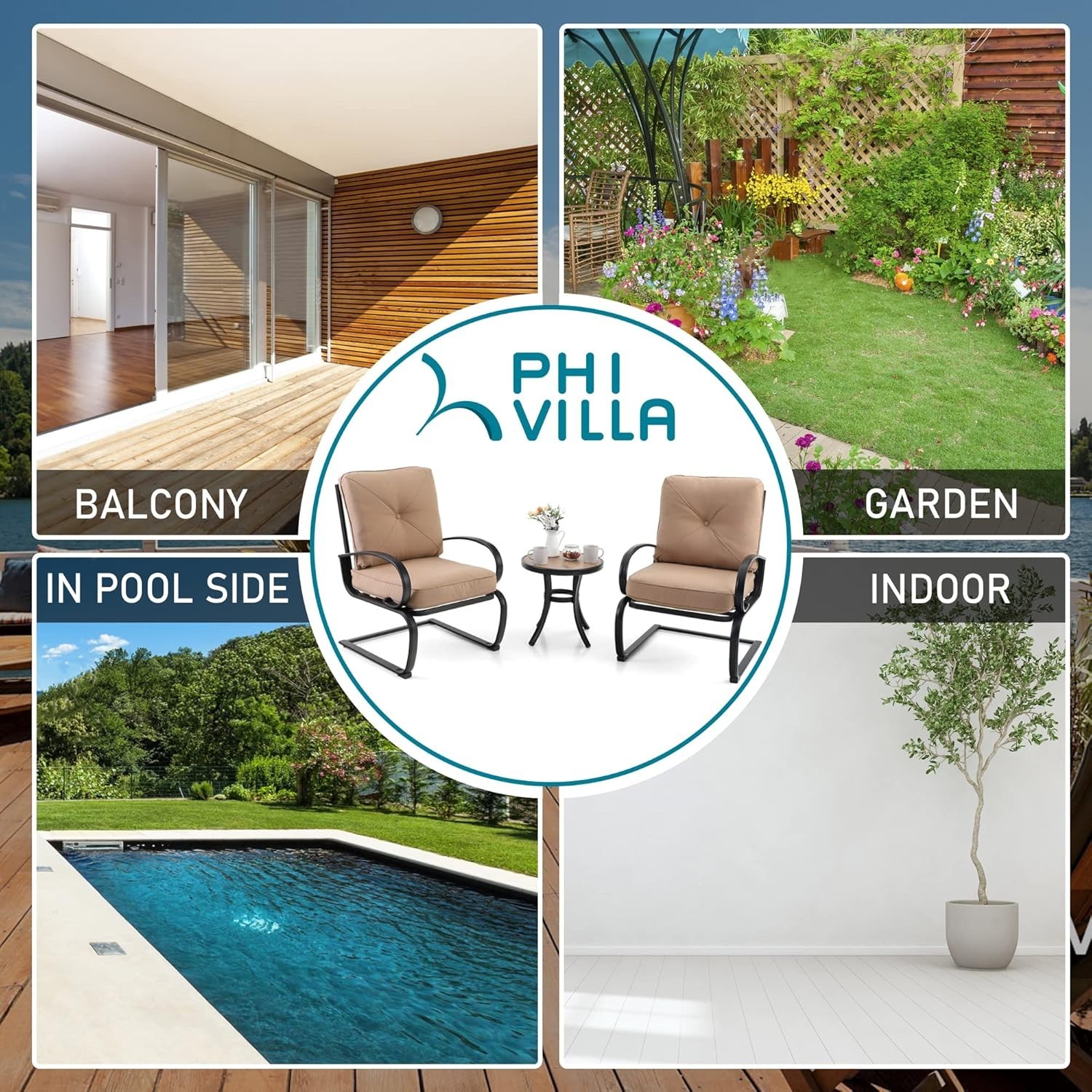 Outdoor Round Side Table Coffee Table Bistro Table Porch Side Table Metal Frame