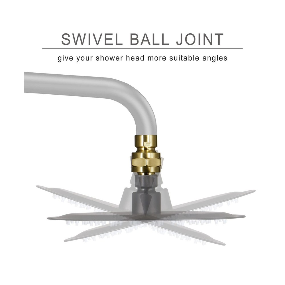 Solid Brass Shower Head Swivel Ball Adapter, Adjustable Shower Arm ... Fast Ship