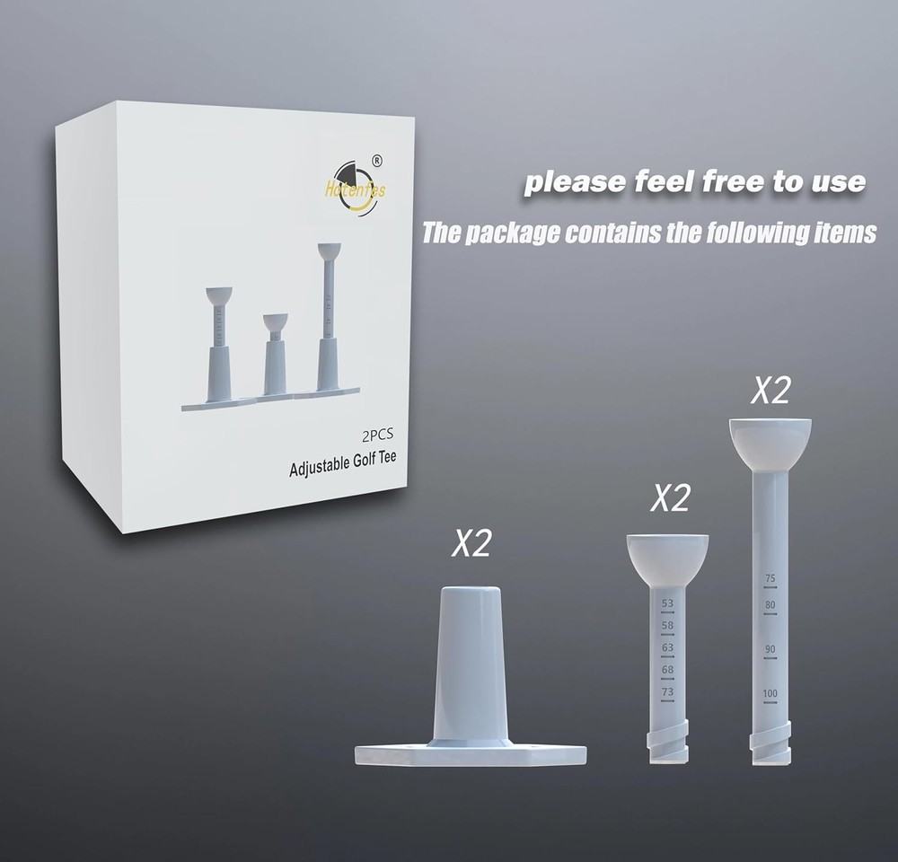 Adjustable Unbreakable Golf Tee，Rubber Tees for Mats，Driving Range Blue