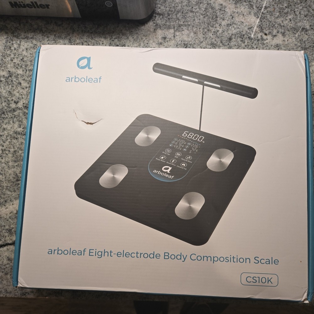 Arboleaf CS10K Eight Electrode Body Composition Smart Digital Scale Black OB